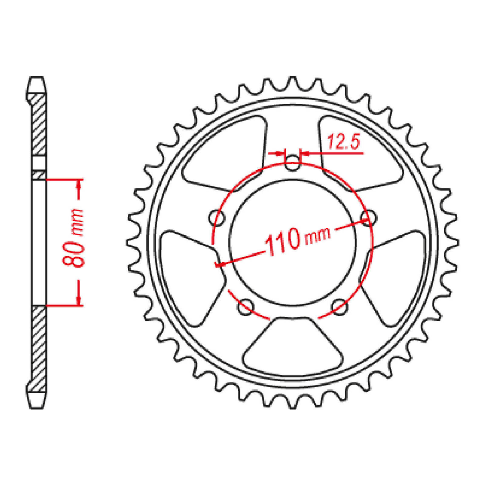 MTX 1331 Steel Rear Sprocket #525 (42T) (11-1331-42)