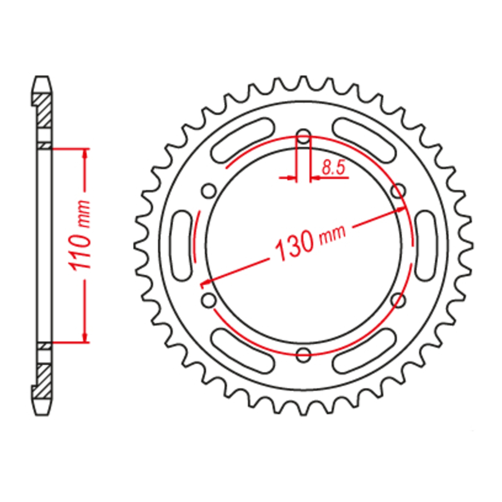MTX Rear Sprocket 48T #428 11-1870-48