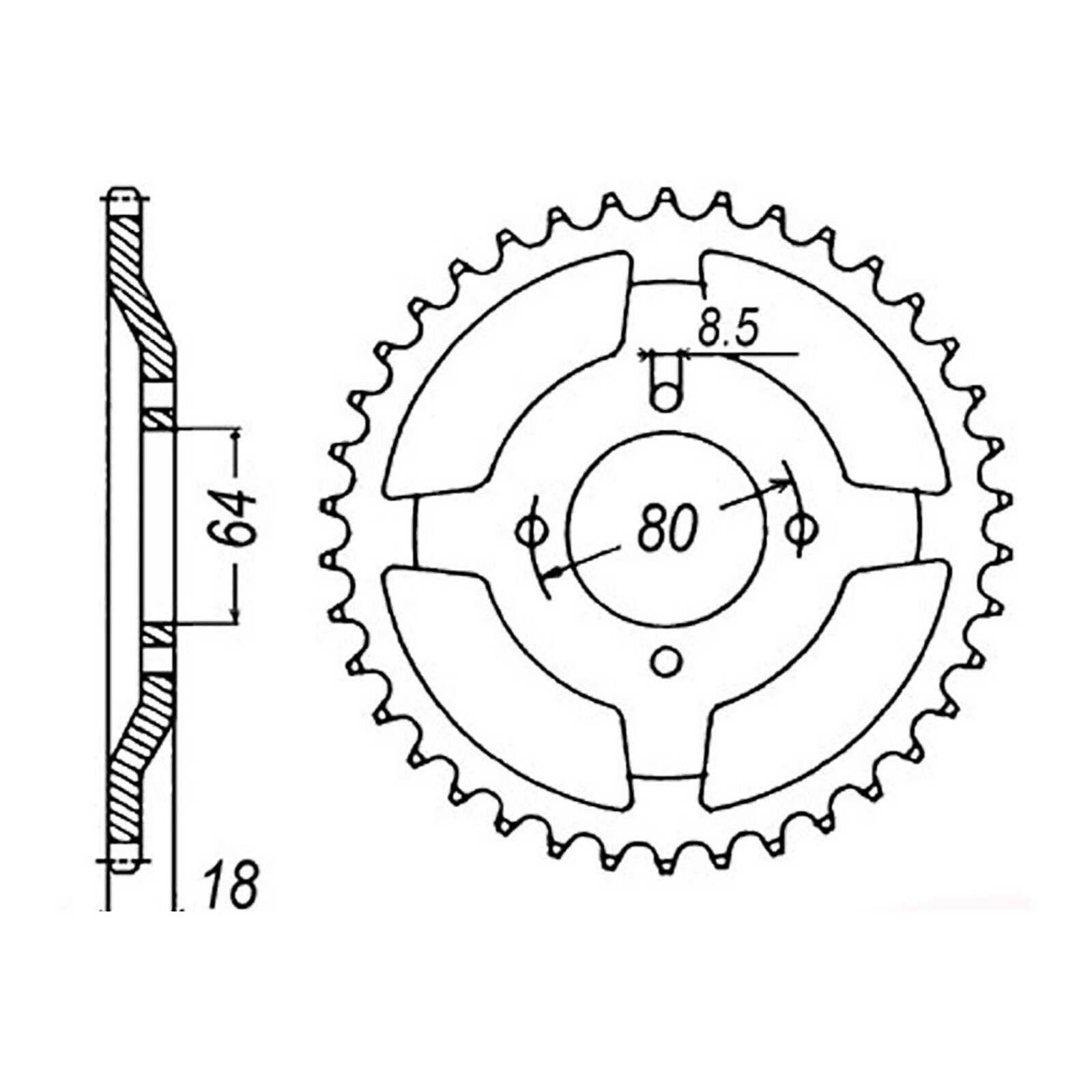 MTX 1925 Steel Rear Sprocket #428 (51T) (11-482-51)