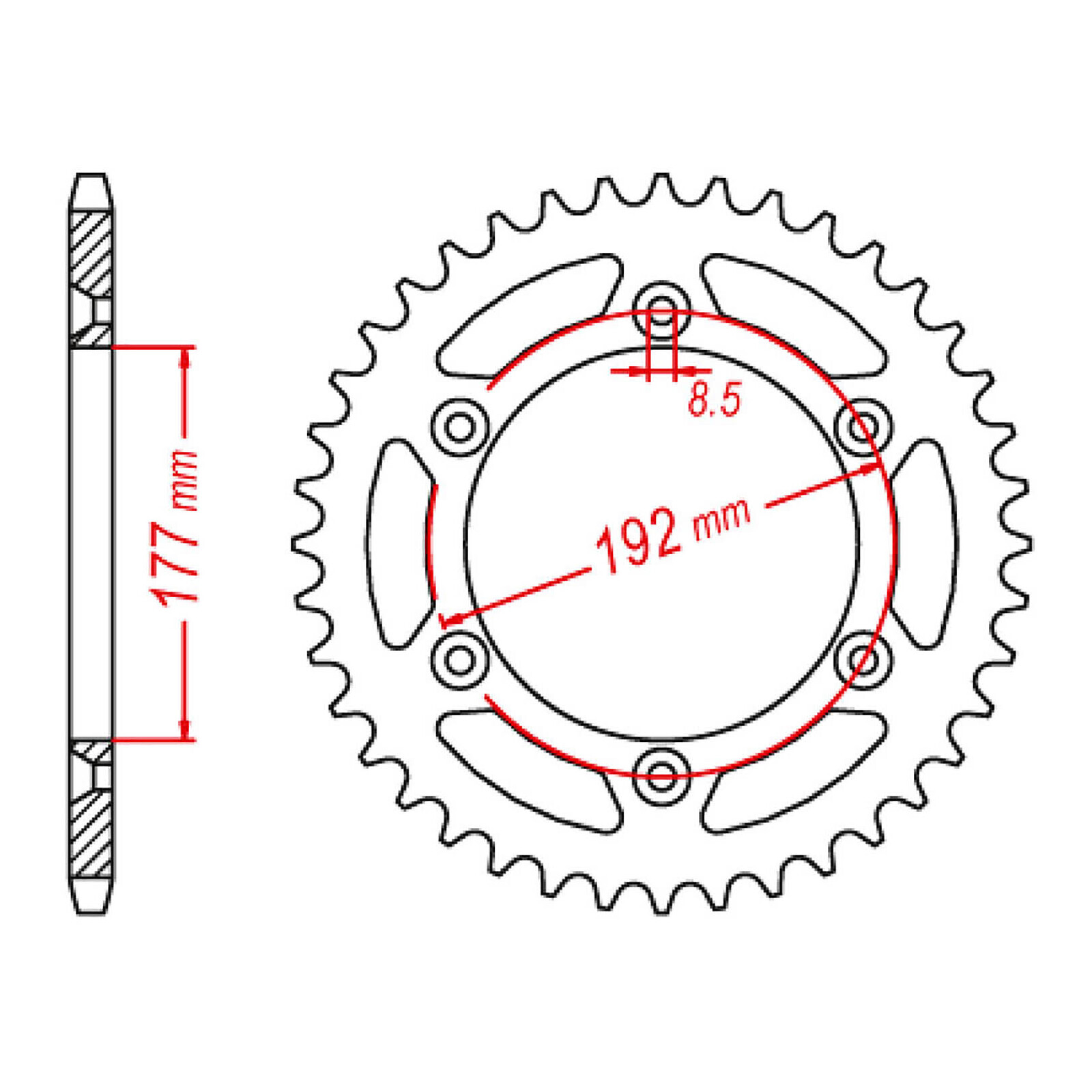 MTX 223 Steel Rear Sprocket #520 (48T) (11-HSQ1-48)