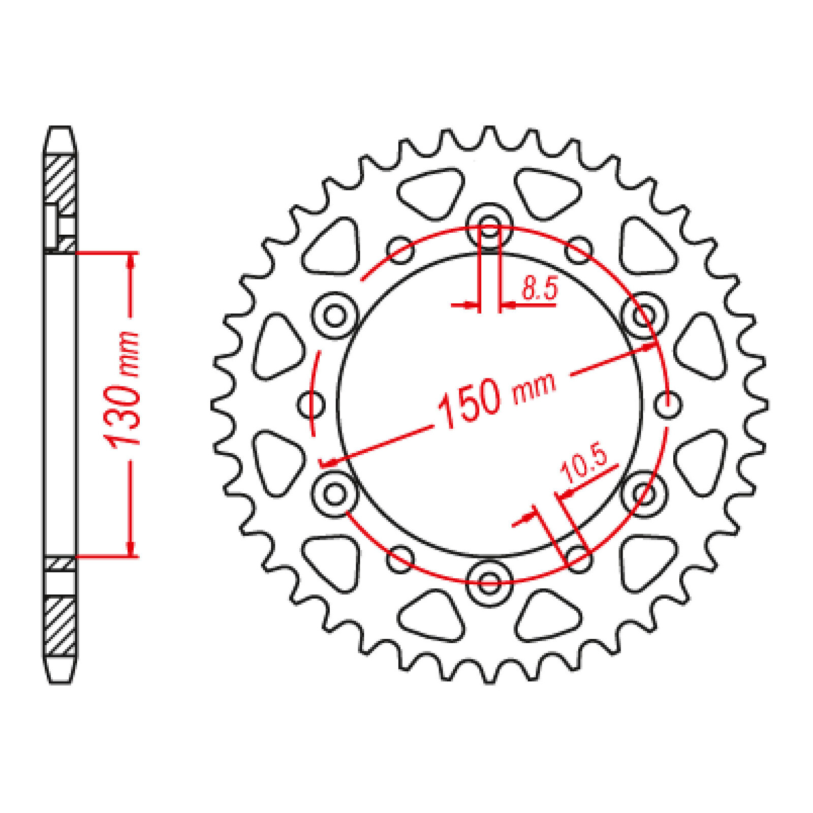 MTX 245/3 Steel Rear Sprocket #520 (40T) (11-MG3-40)