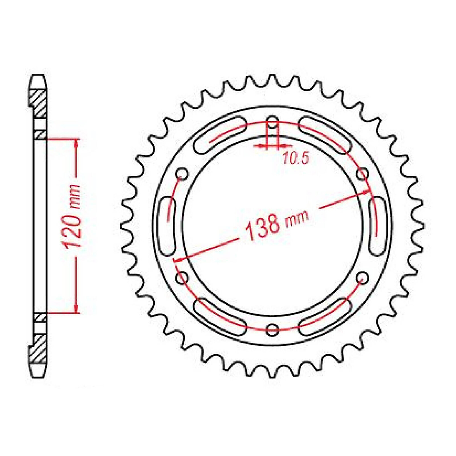 MTX 1220 Steel Rear Sprocket #520 (36T) (11-KYJ-36)