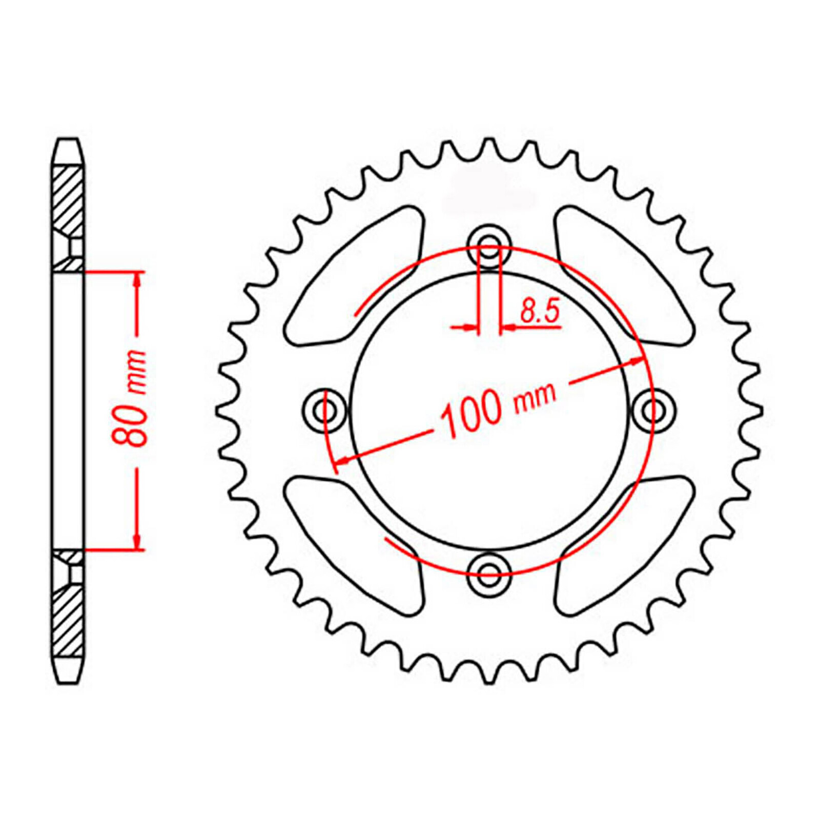 MTX 1214 Steel Rear Sprocket #420 (36T) (11-GC4-36)