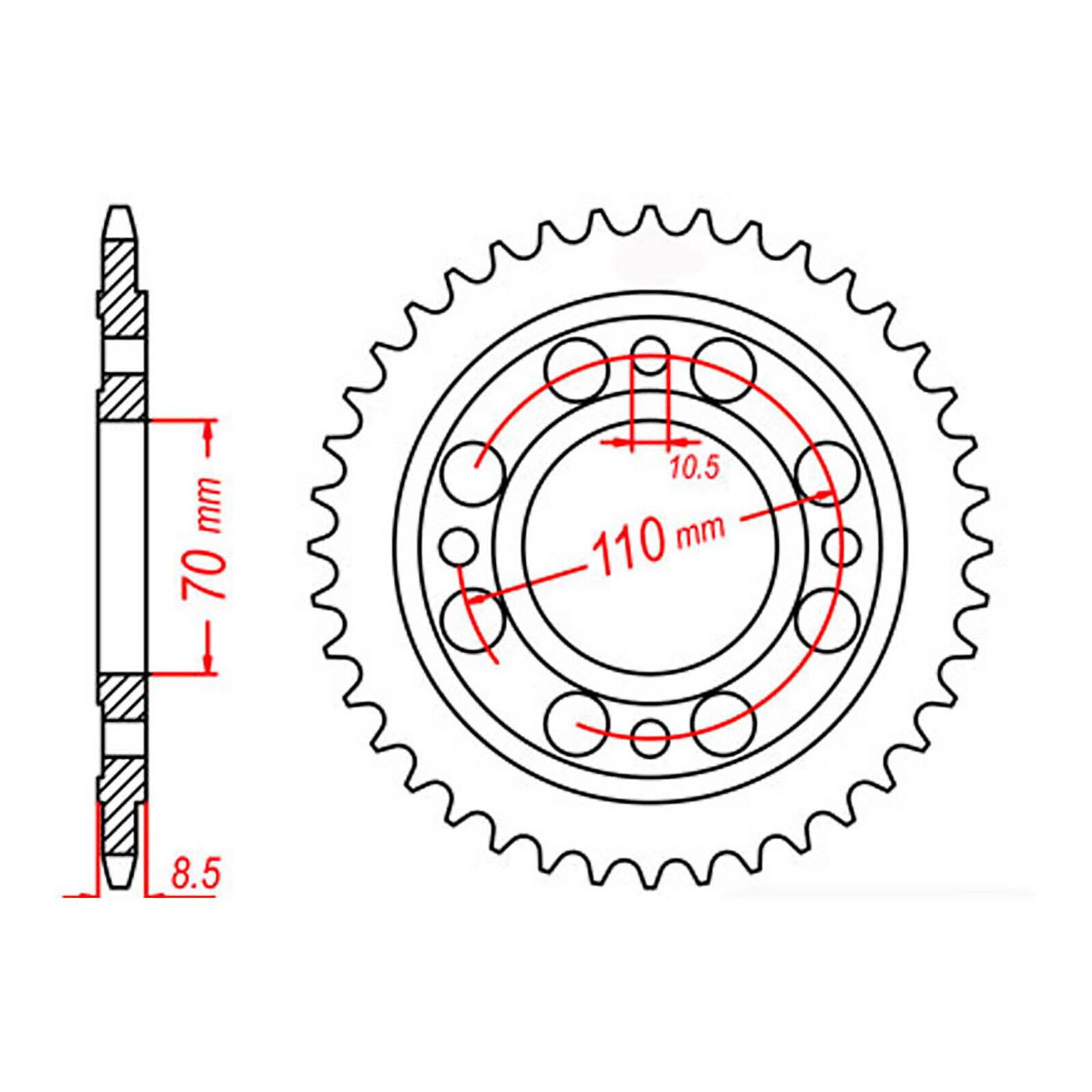 MTX 247 Steel Rear Sprocket #520 (36T) (11-443-36)