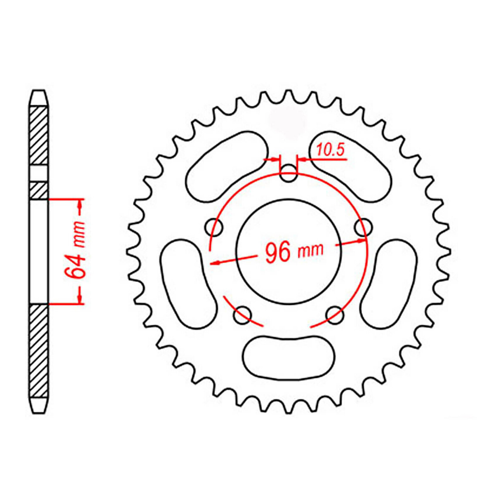 MTX 254 Steel Rear Sprocket #520 (45T) (11-KA2-45)