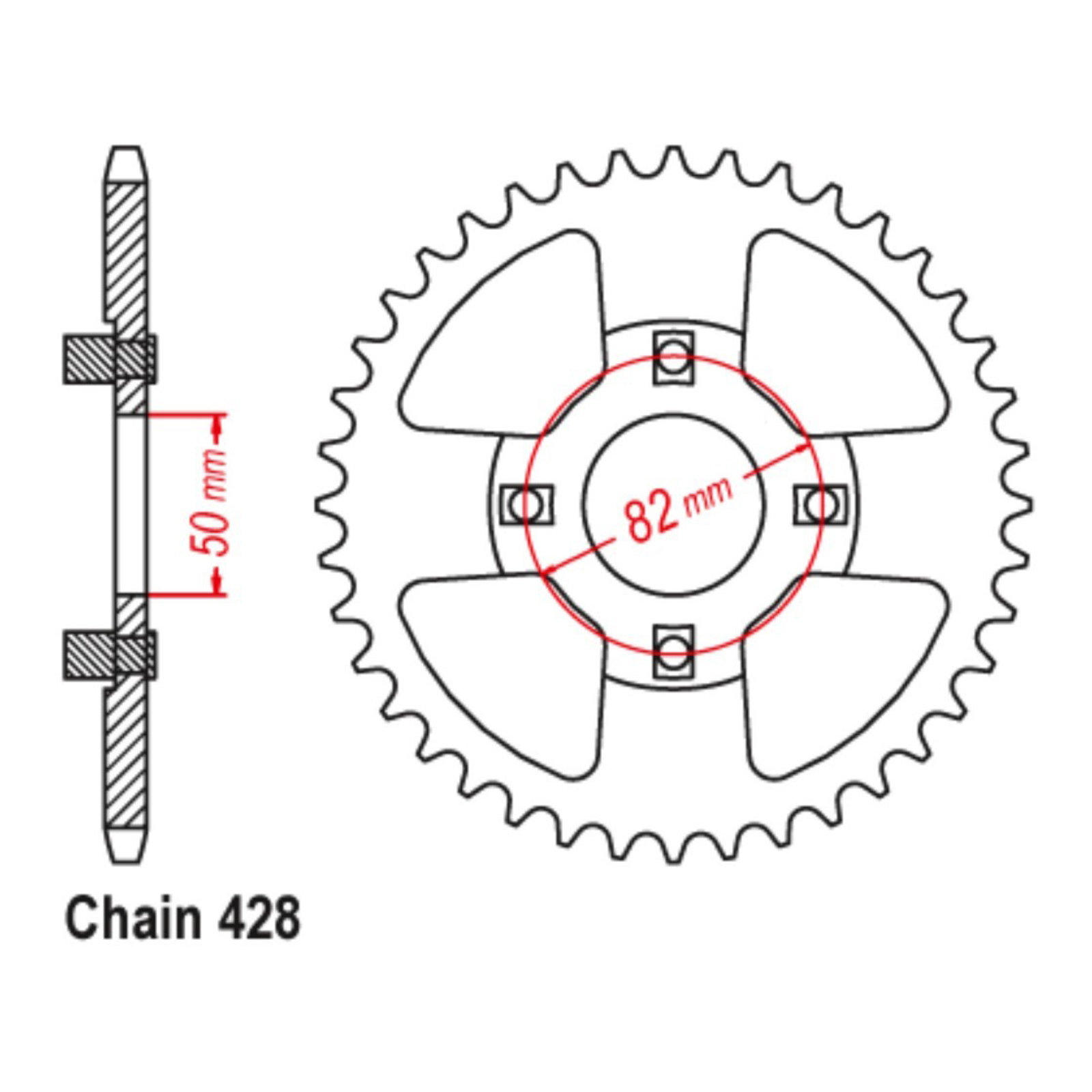 MTX 999 Steel Rear Sprocket #428 (42T) (11-459-42)