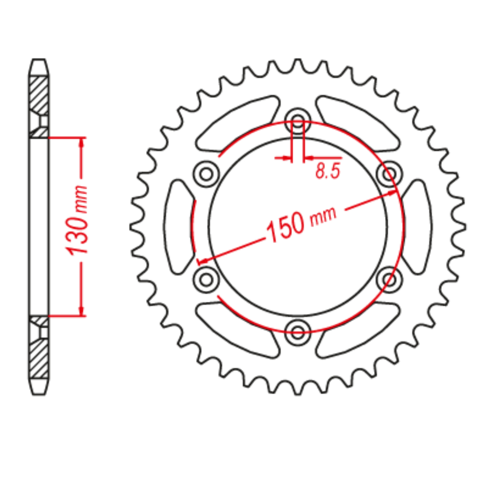 MTX 251 Hornet Lightweight Steel Rear Sprocket #520 (47T)