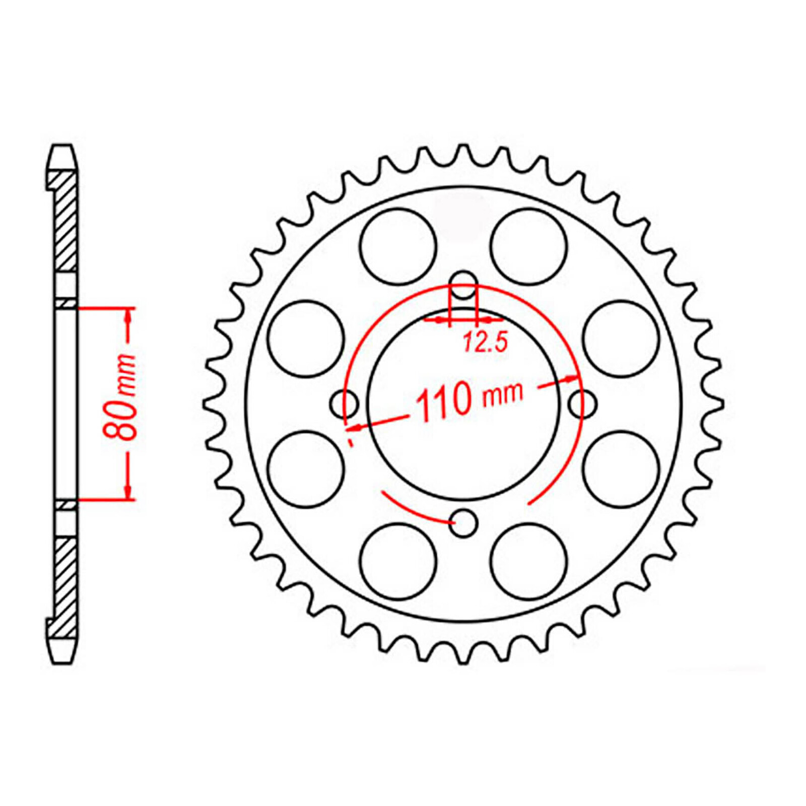 MTX 284 Steel Rear Sprocket #530 (45T) (11-300-45)