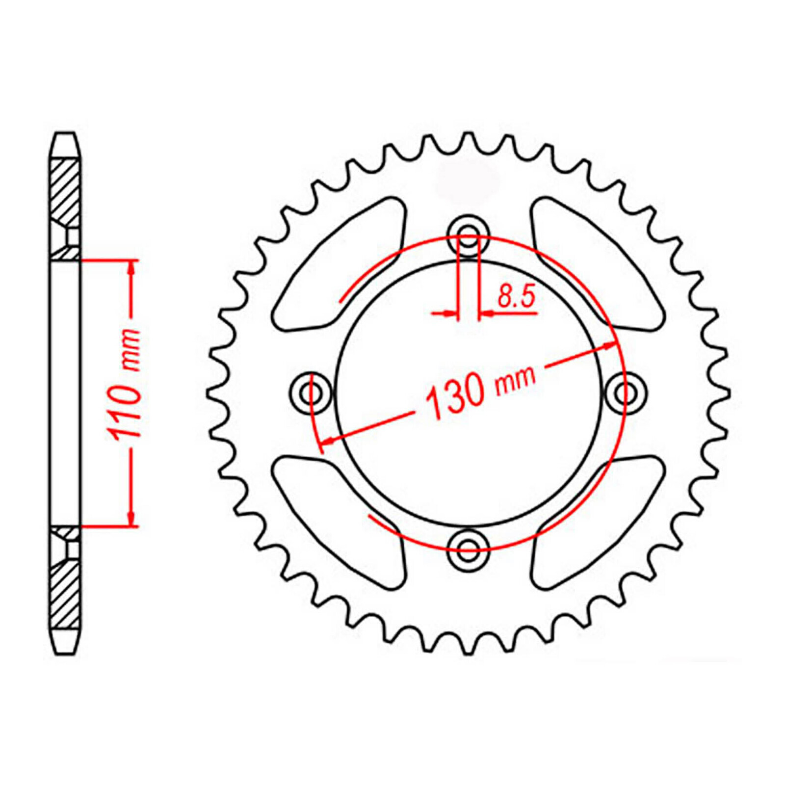 MTX 215 Steel Rear Sprocket #420 (45T) (11-4GC-45)