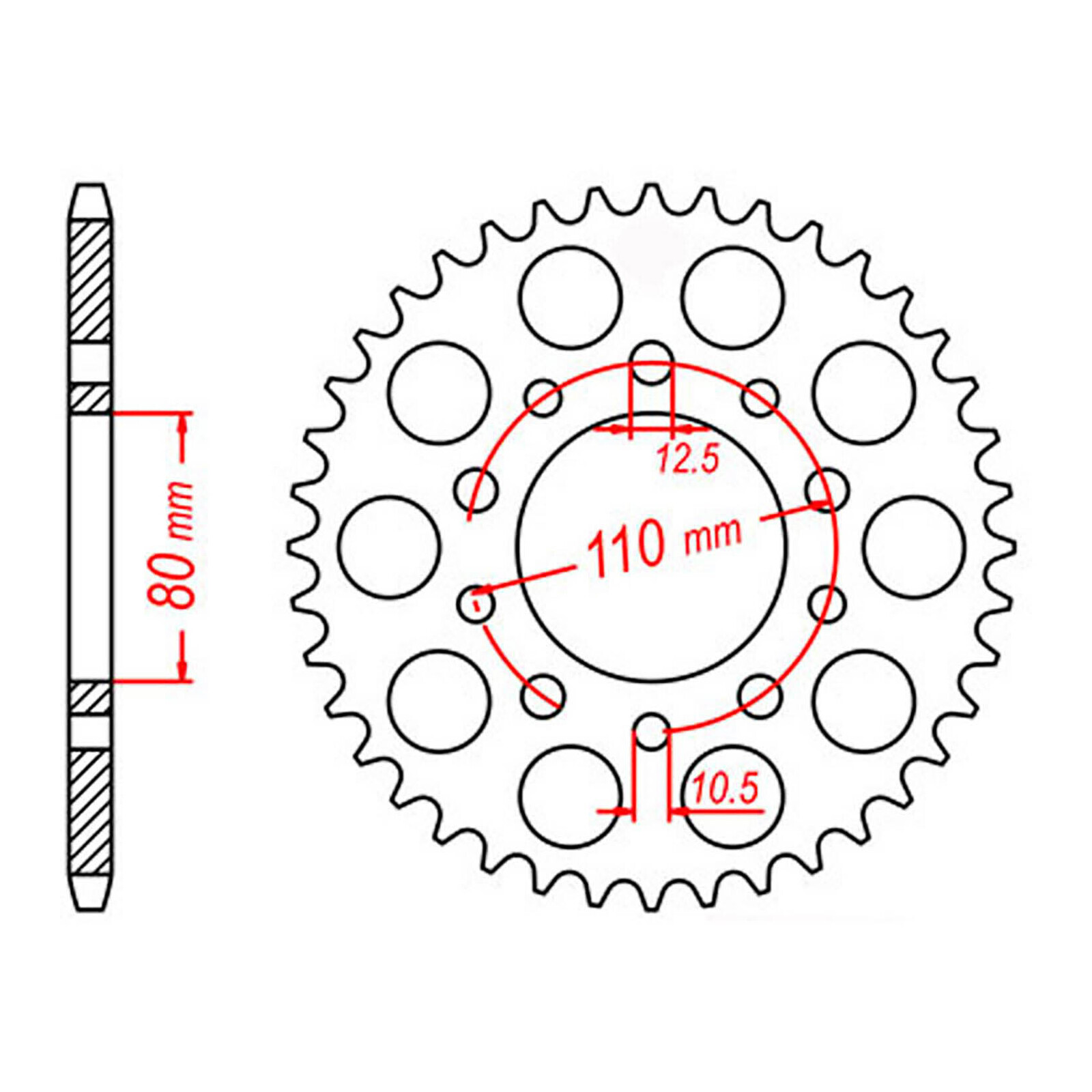 MTX 1332 Steel Rear Sprocket #525 (42T) (11-MW3-42)