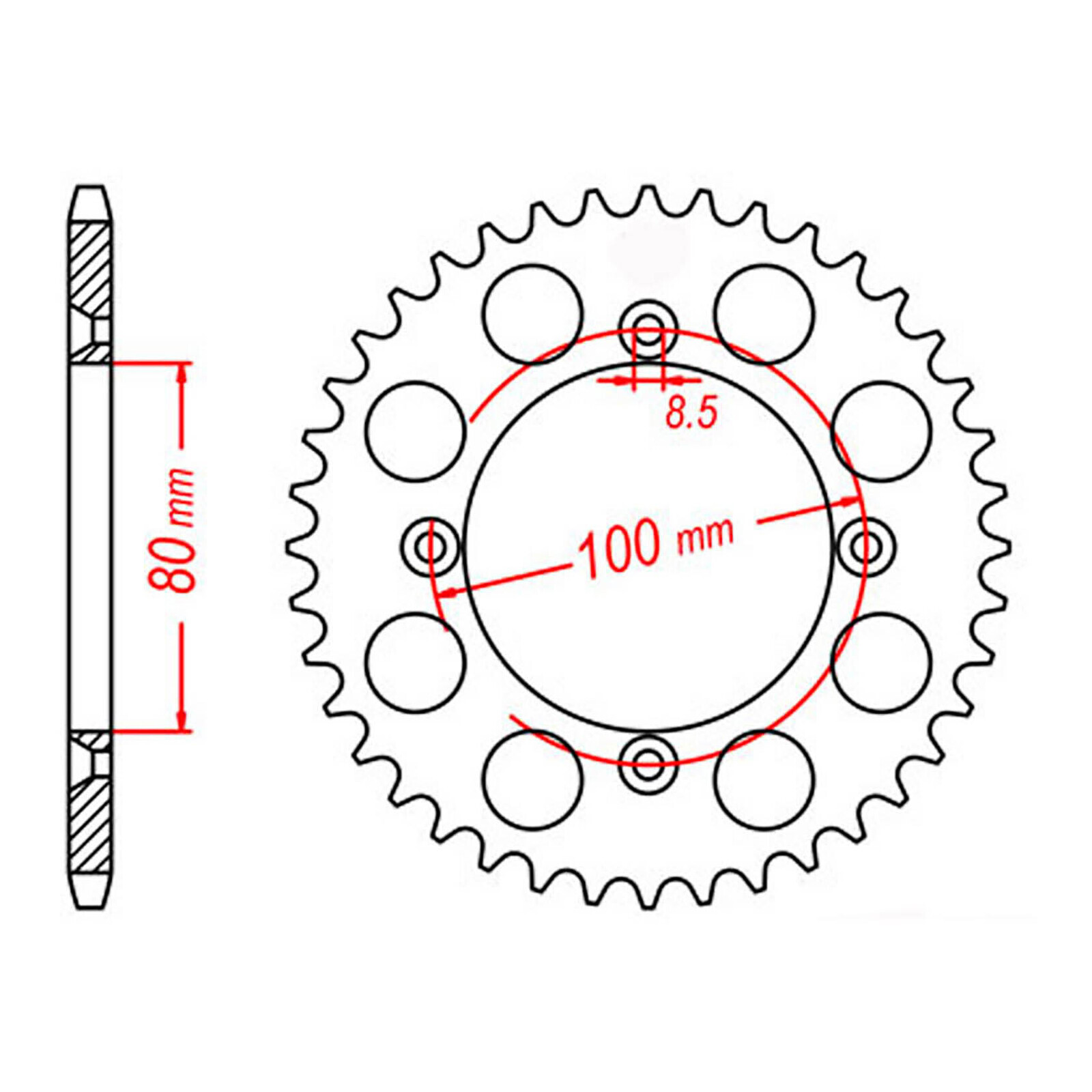 MTX 1204 Steel Rear Sprocket #428 (46T) (11-KN4-46)