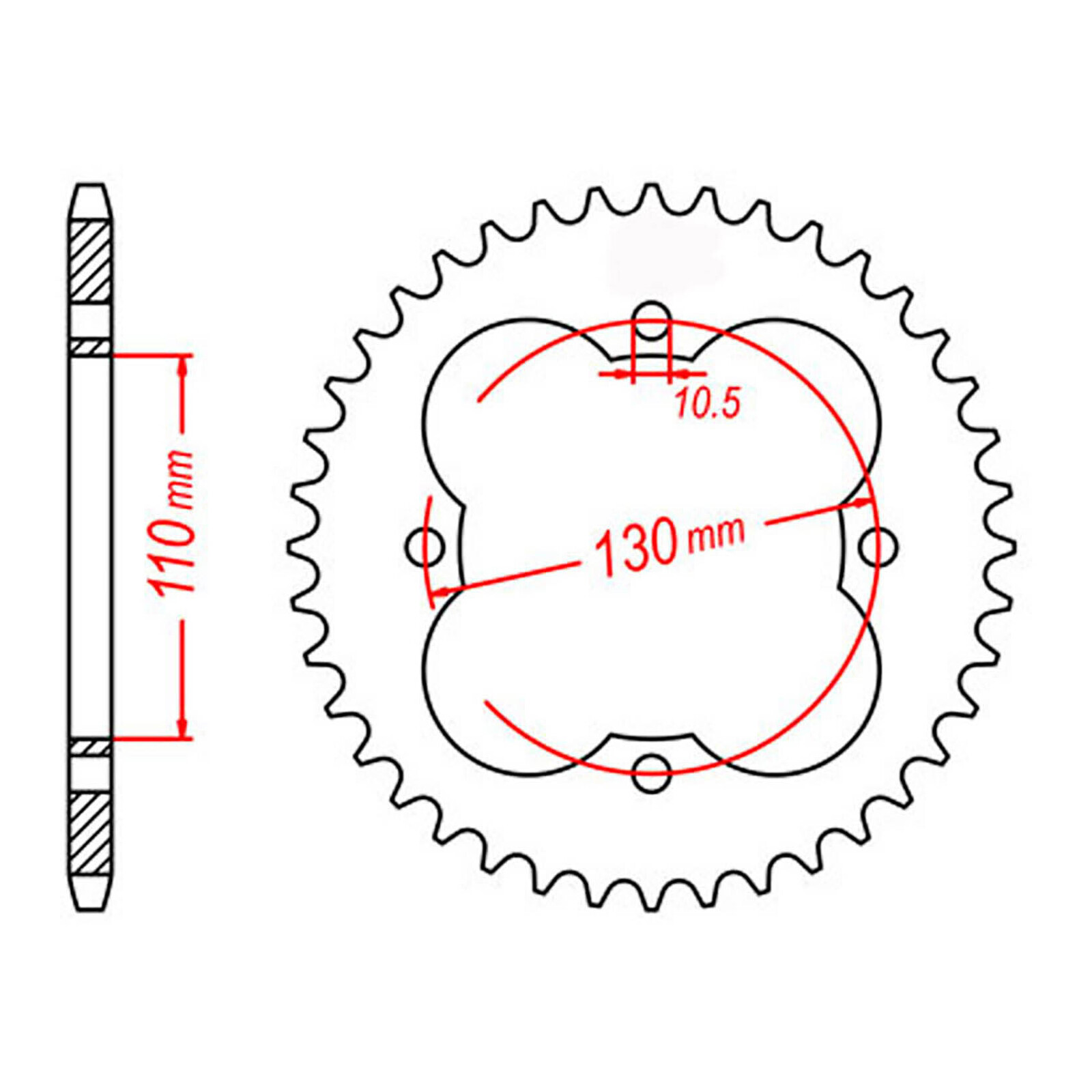 MTX 1355 Steel Rear Sprocket #428 (50T) (11-HF7-50)