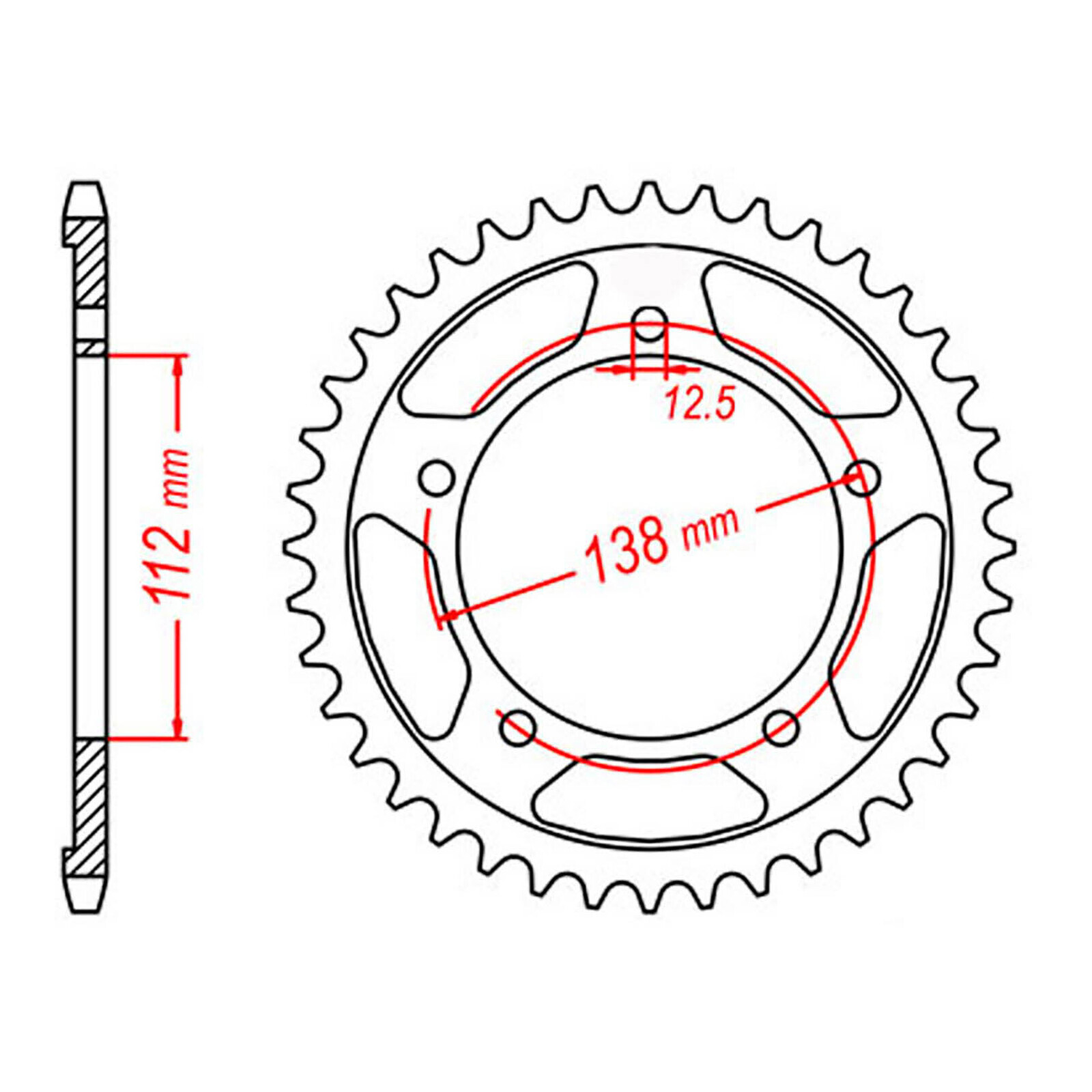 MTX 1304 Steel Rear Sprocket #525 (38T) (11-MAS-38)
