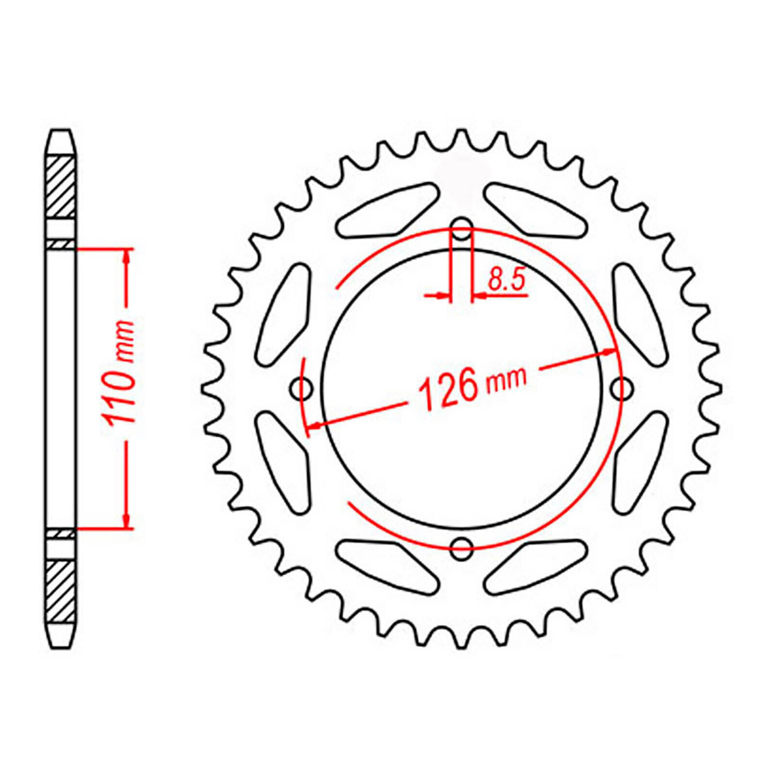 MTX 1465 Steel Rear Sprocket #420 (45T) (11-455-45)