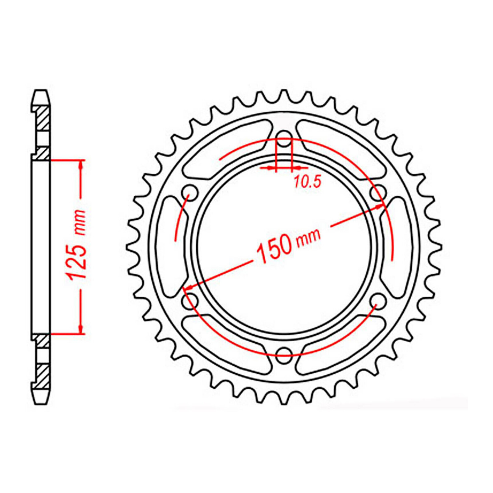MTX 899 Steel Rear Sprocket #525 (46T) (11-KM5-46)