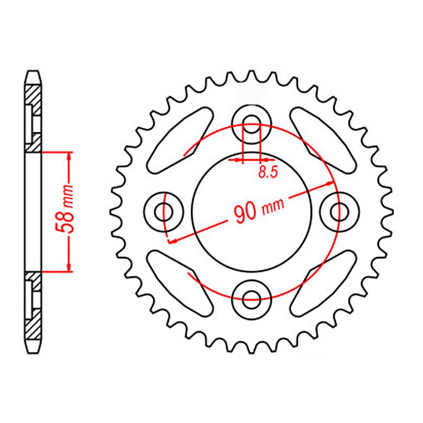 MTX 212 Steel Rear Sprocket #420 (34T) (11-KWW-34)