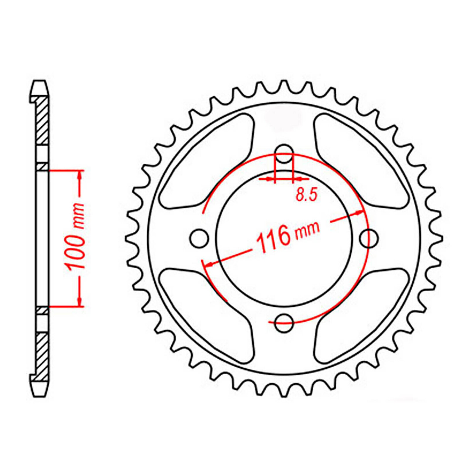 MTX 462 Steel Rear Sprocket #428 (50T) (11-462-50)