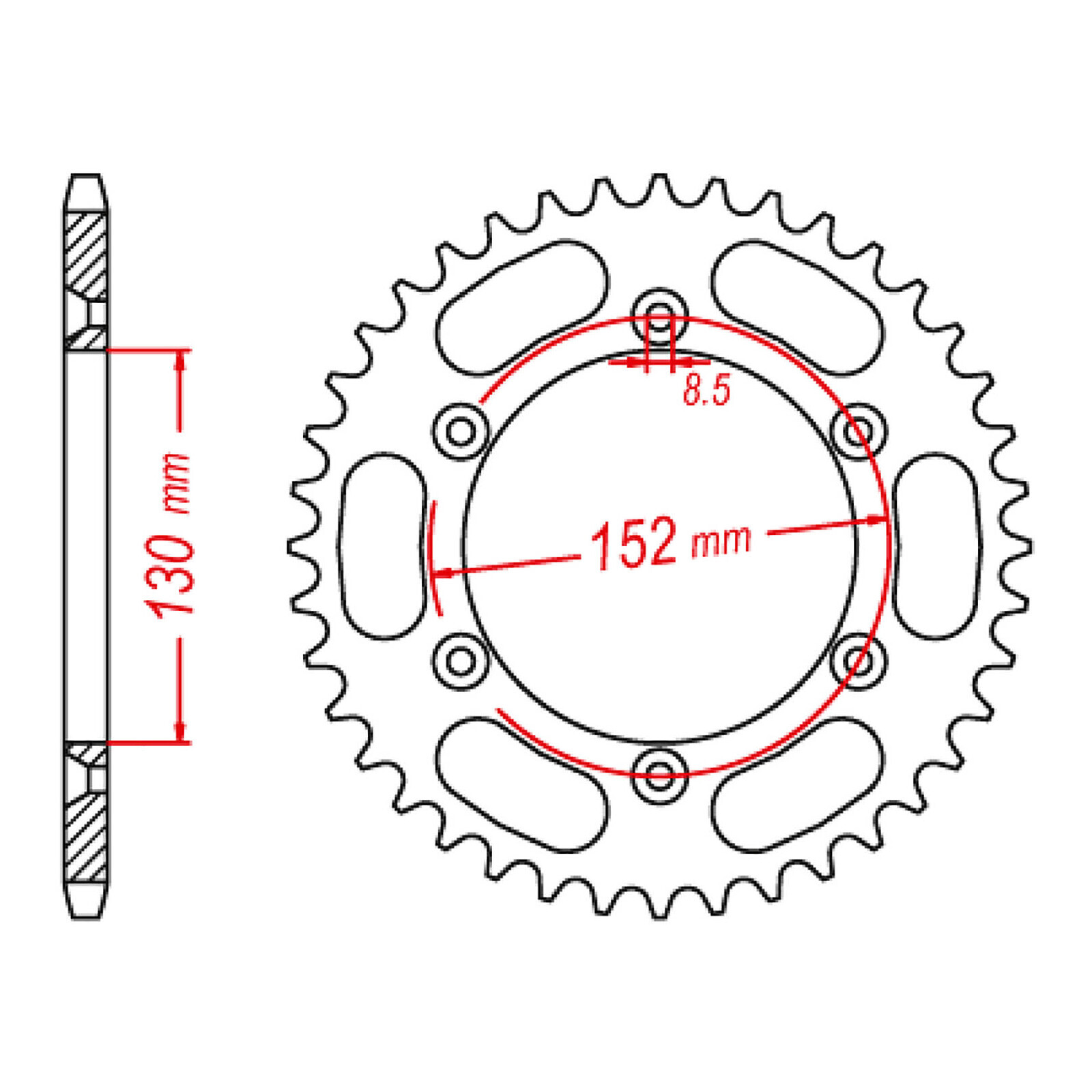 MTX 008 Steel Rear Sprocket #520 (48T) (11-BM8-48)