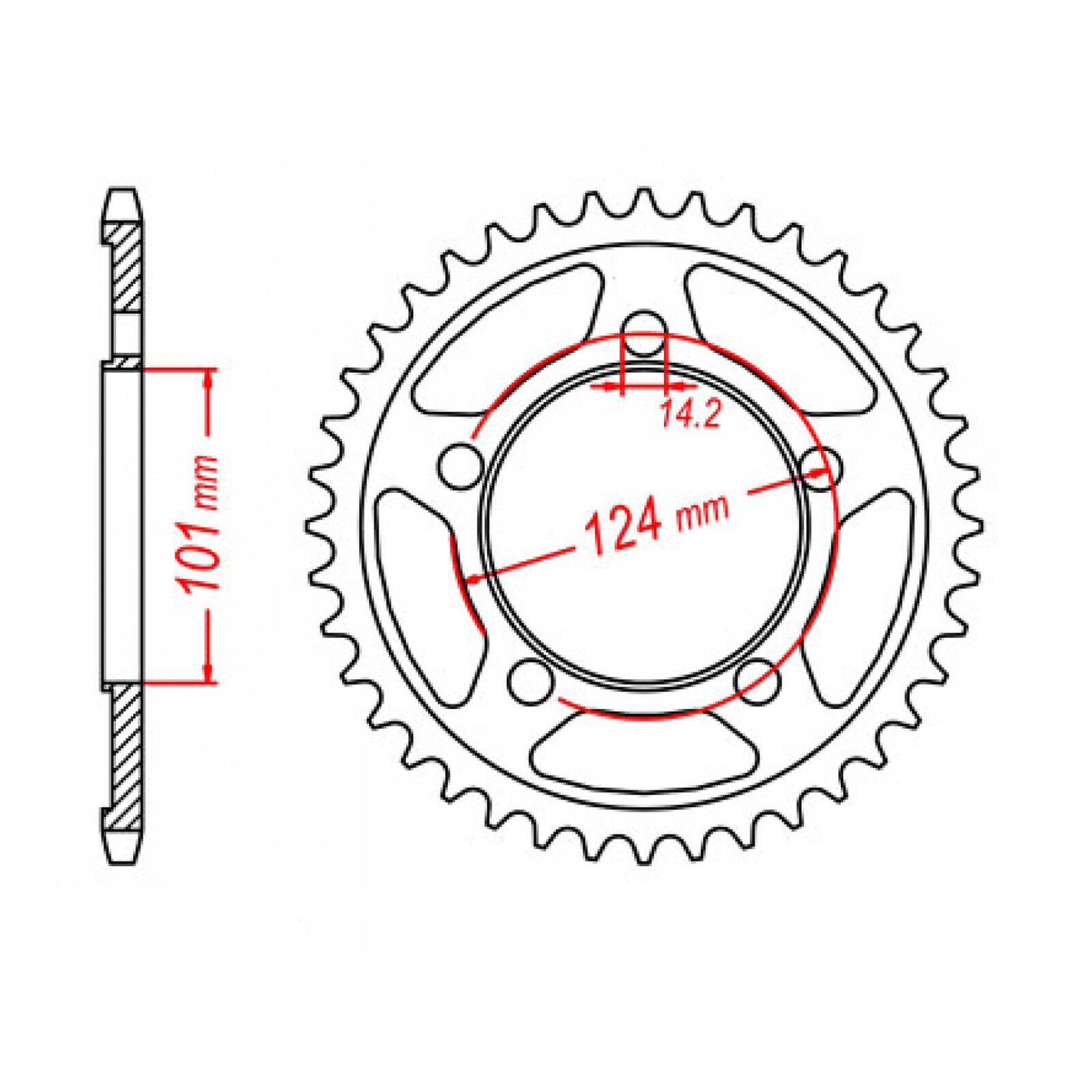 MTX 898 Steel Rear Sprocket #525 (37T) (11-KM7-37)