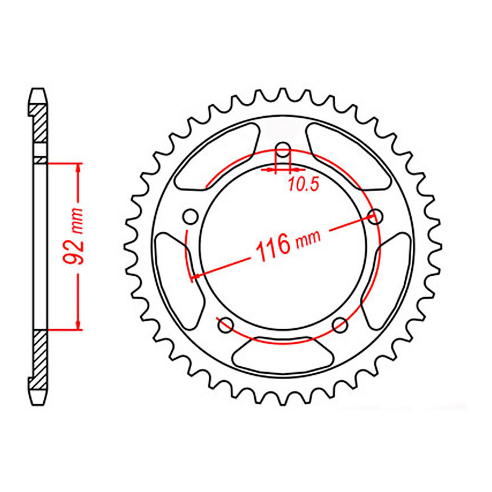 MTX 1493 Steel Rear Sprocket #530 (41T) (11-493-41)