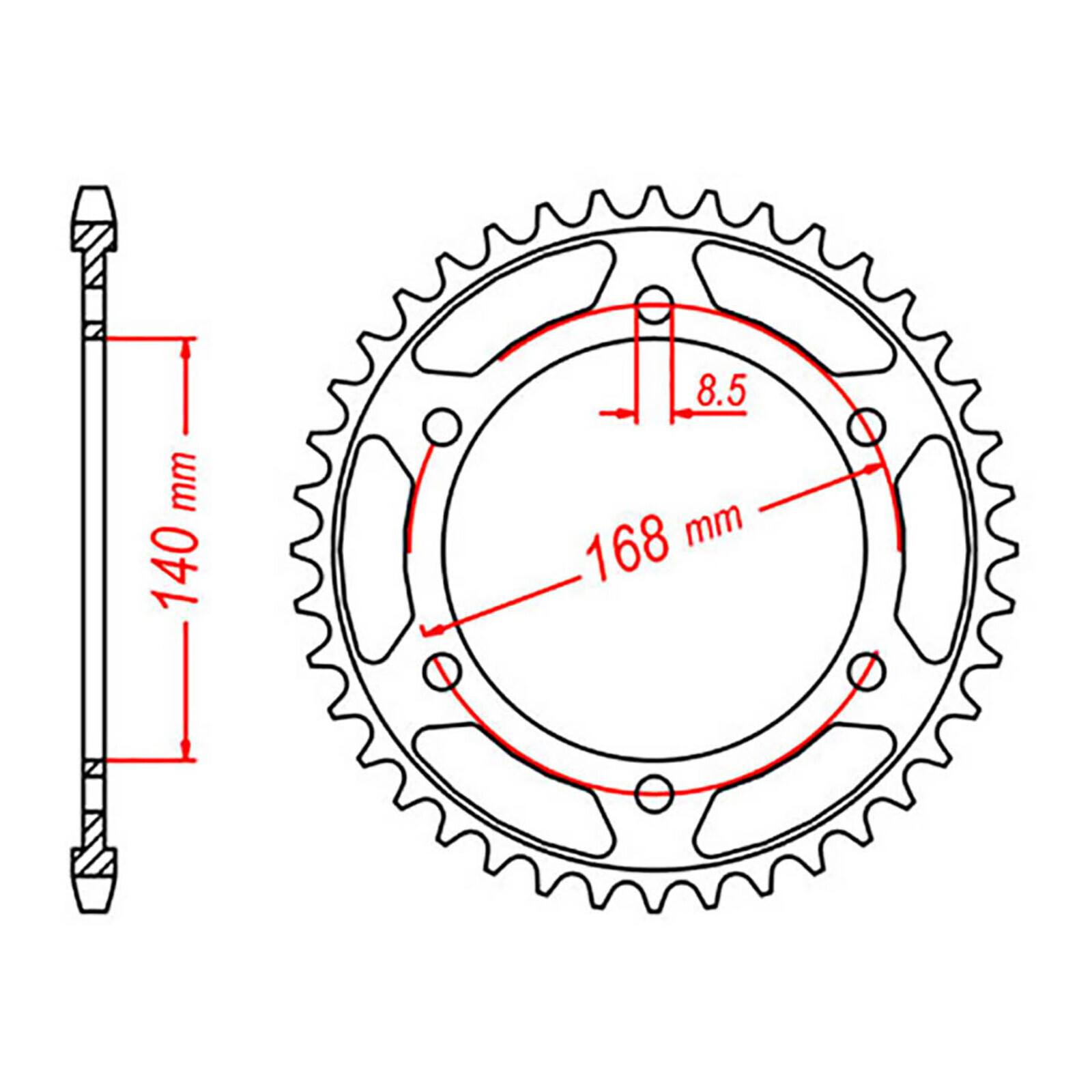 MTX 006 Steel Rear Sprocket #525 (41T) (11-006-41) (8.5mm)