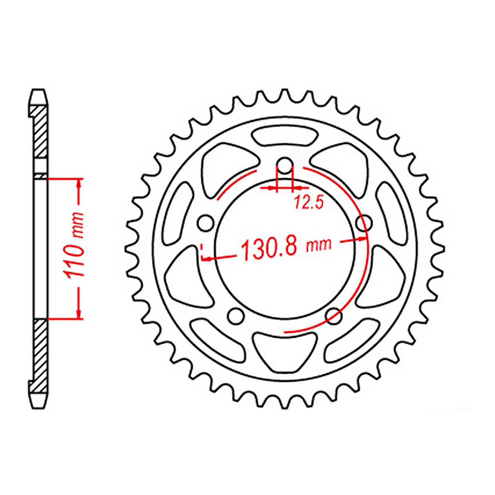 MTX 007 Steel Rear Sprocket #525 (44T) (11-BM7-44)