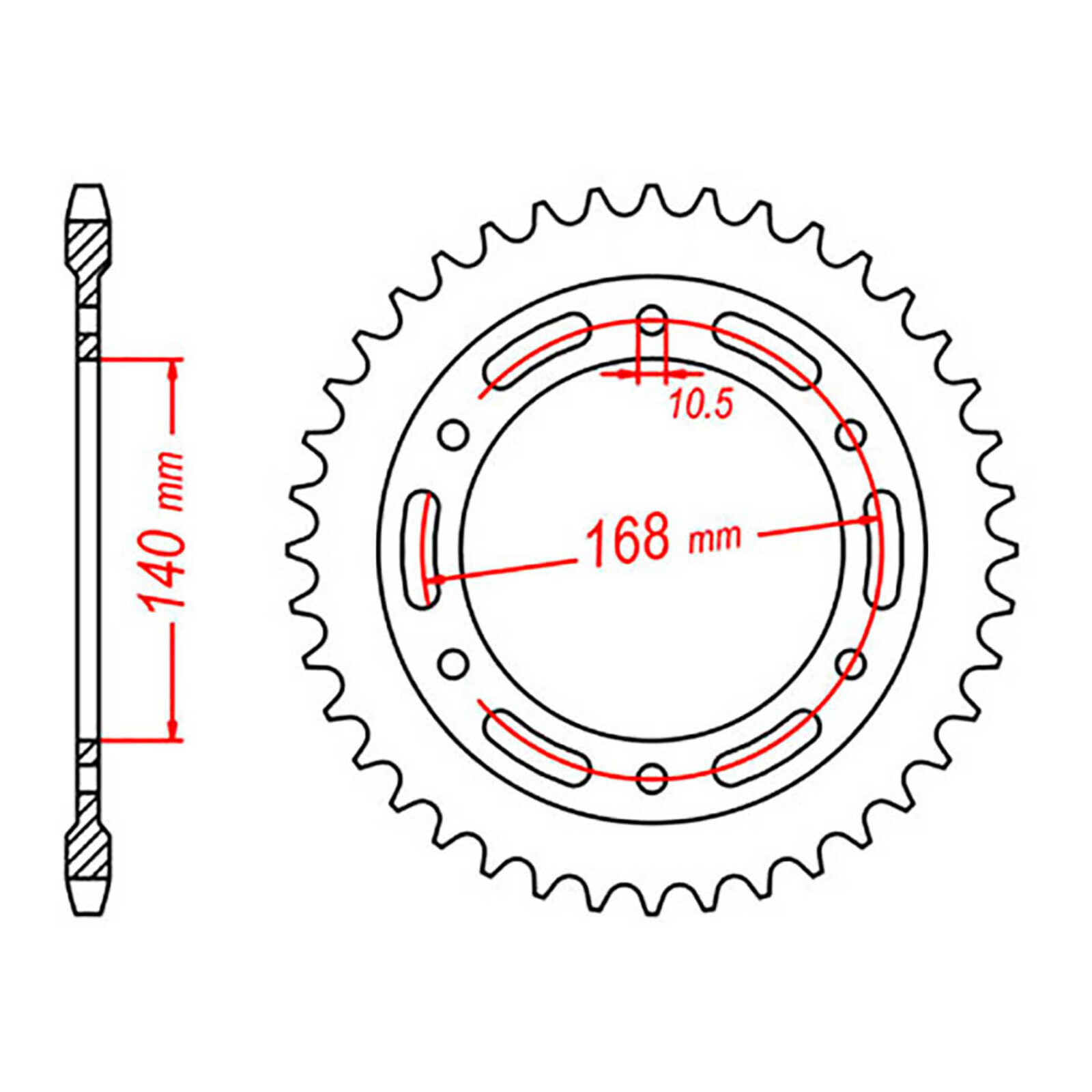 MTX 003 Steel Rear Sprocket #525 (41T) (11-BM6-41) (10.5mm)