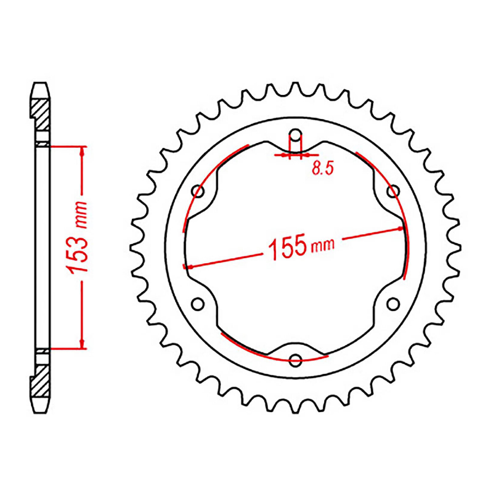 MTX 893 Steel Rear Sprocket #525 (38T) (11-893-38)