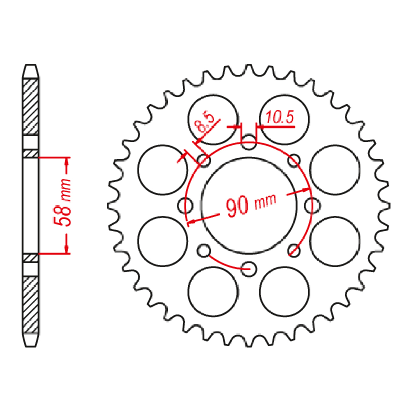 MTX 273 Steel Rear Sprocket #520 (42T) (11-KP9-42)