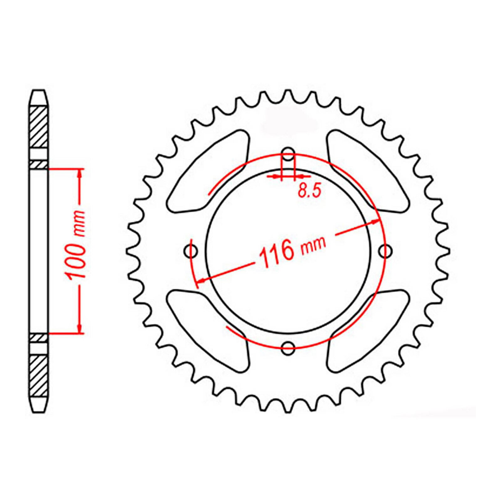 MTX 461 Steel Rear Sprocket #420 (54T) (11-207-54)