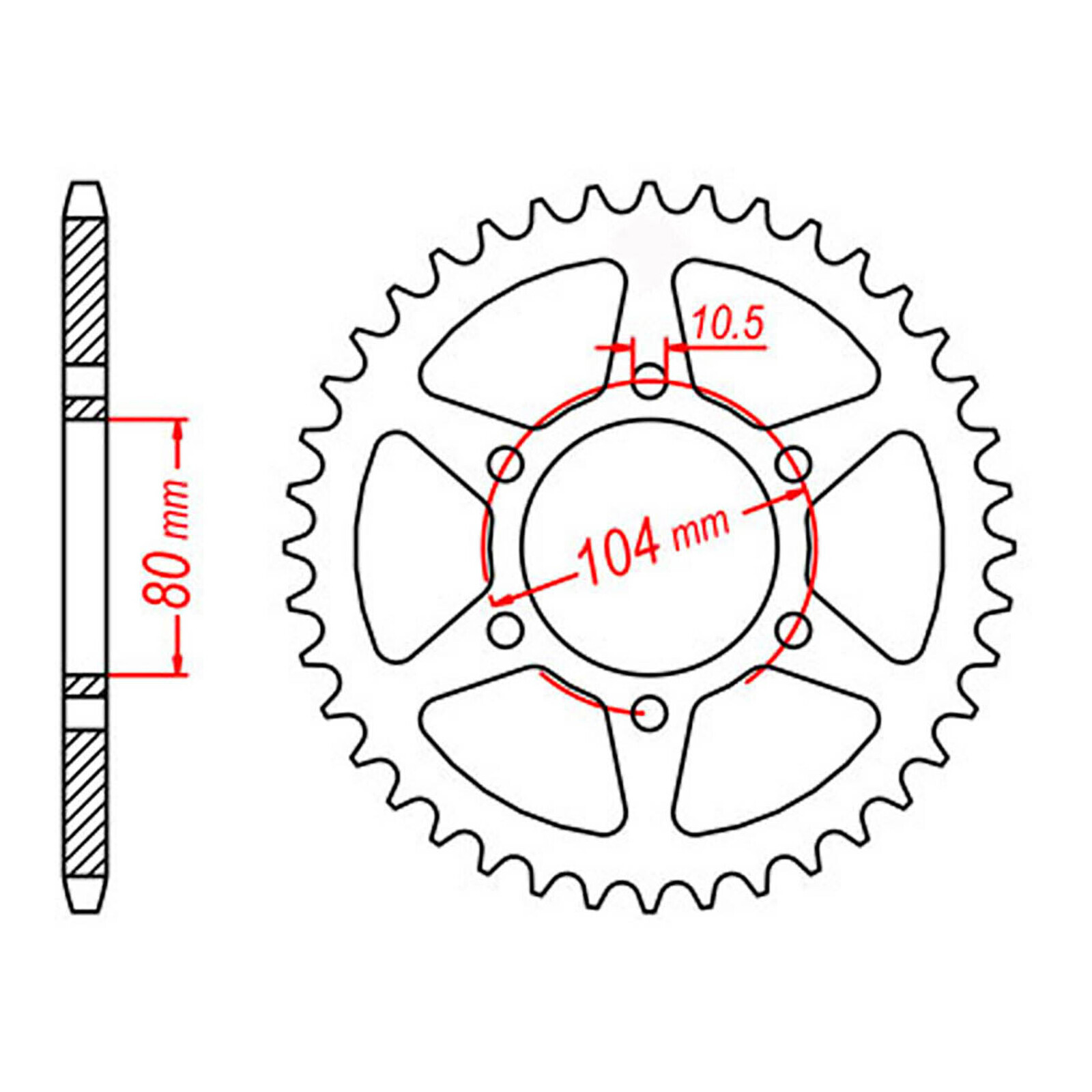 MTX 478 Steel Rear Sprocket #520 (38T) (11-163-38)