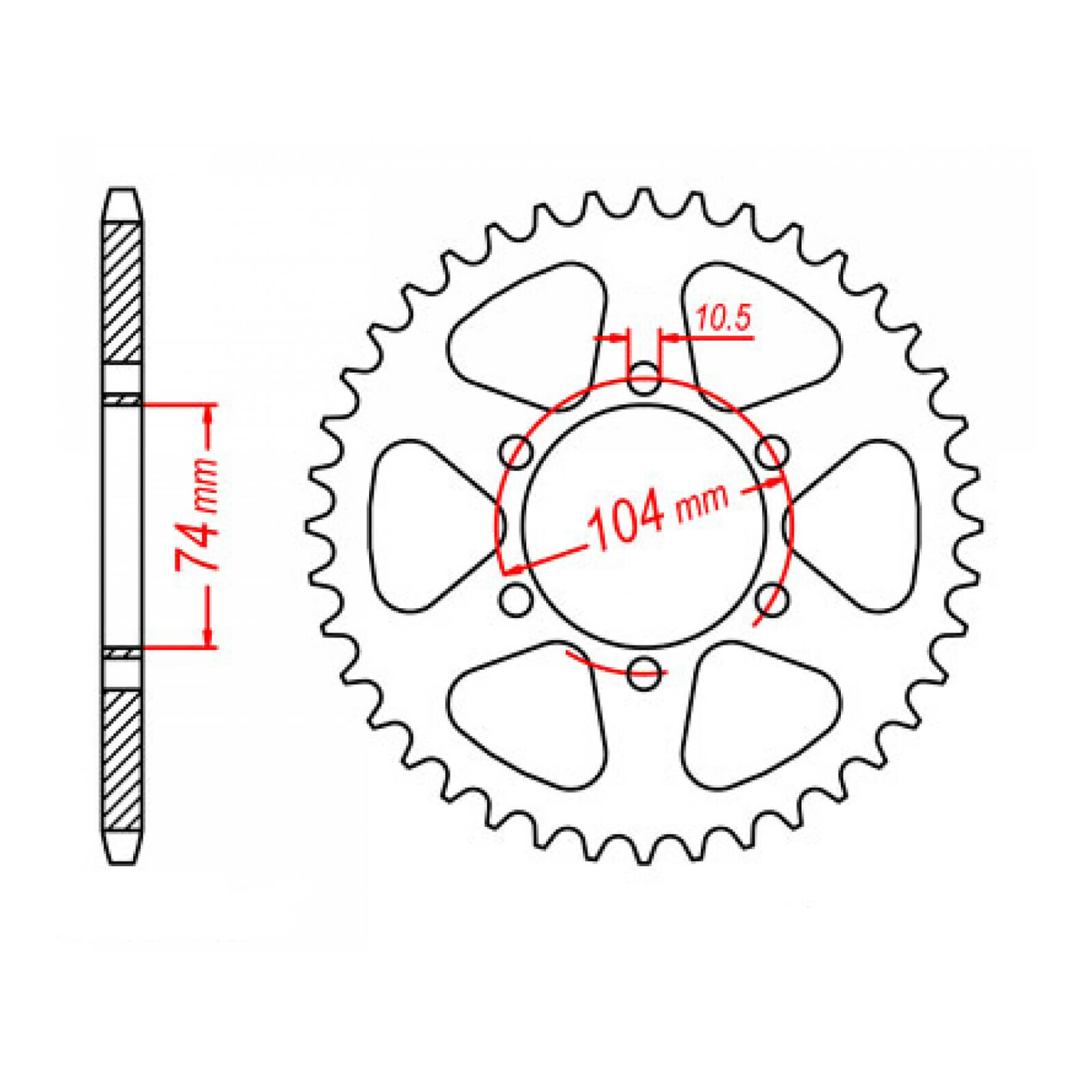 MTX 481 Steel Rear Sprocket #530 (43T) (11-165-43)