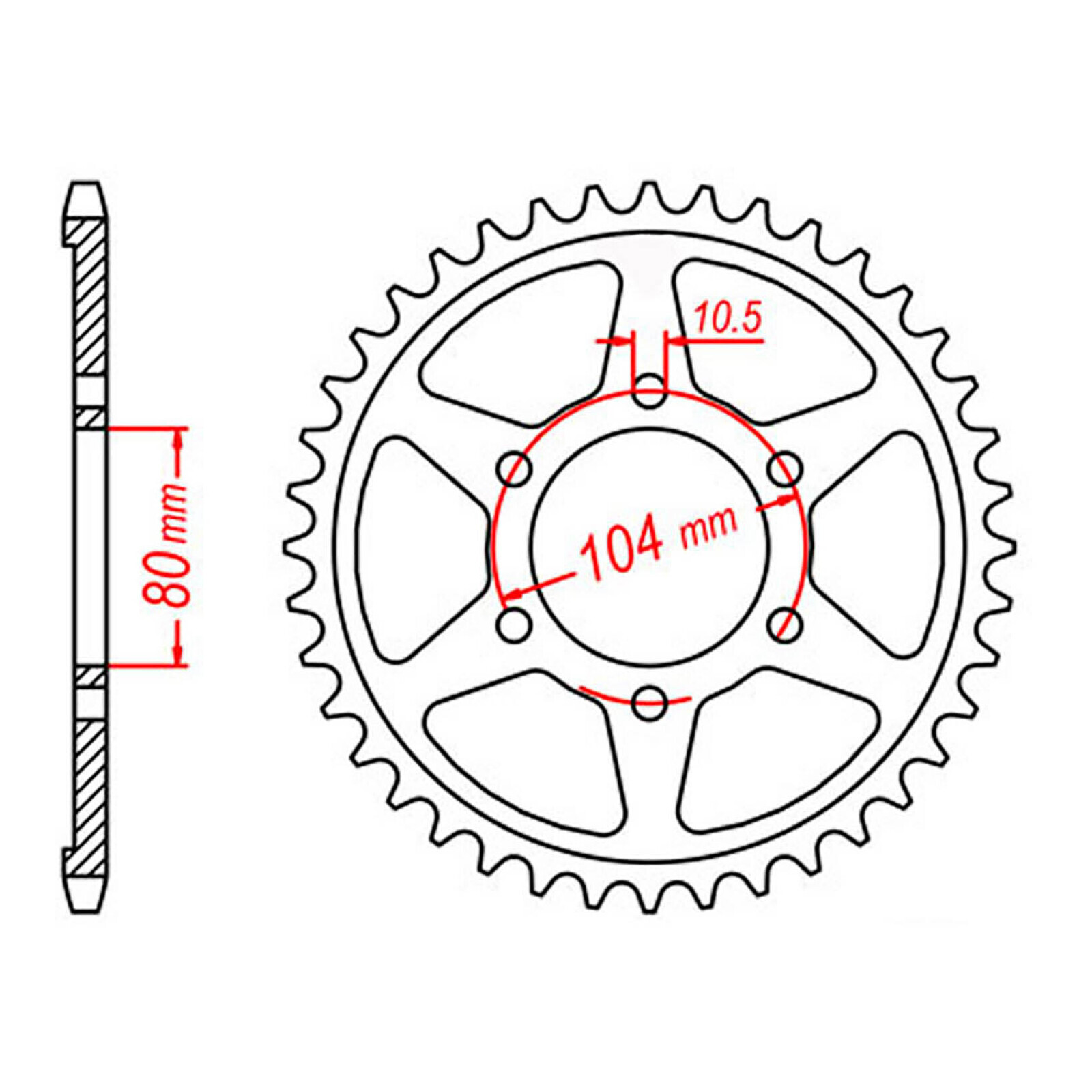 MTX 488 Steel Rear Sprocket #530 (38T) (11-054-38)