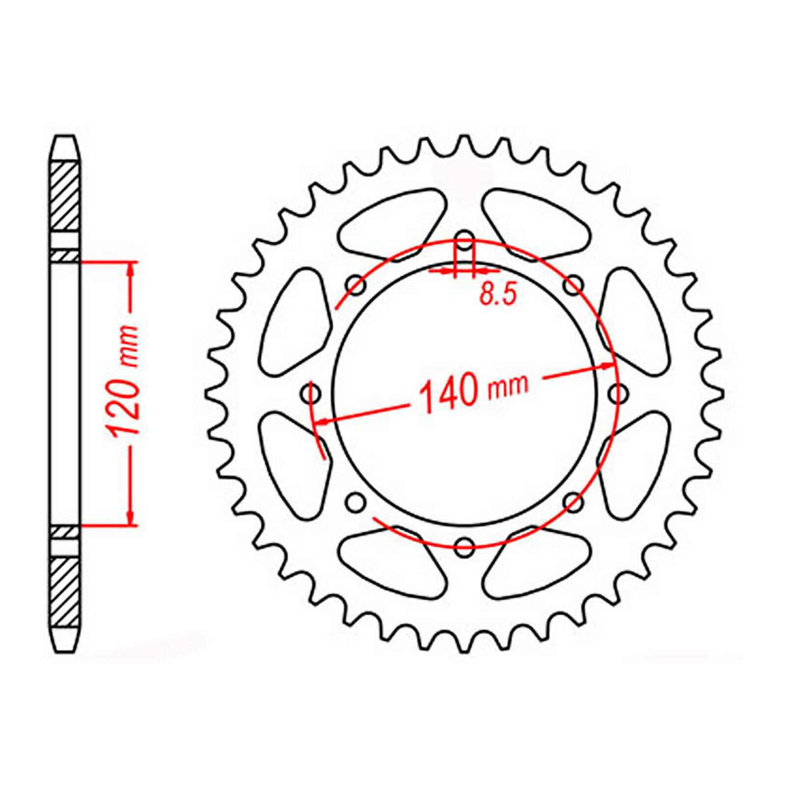 MTX 487 Steel Rear Sprocket #520 (42T) (11-186-42)