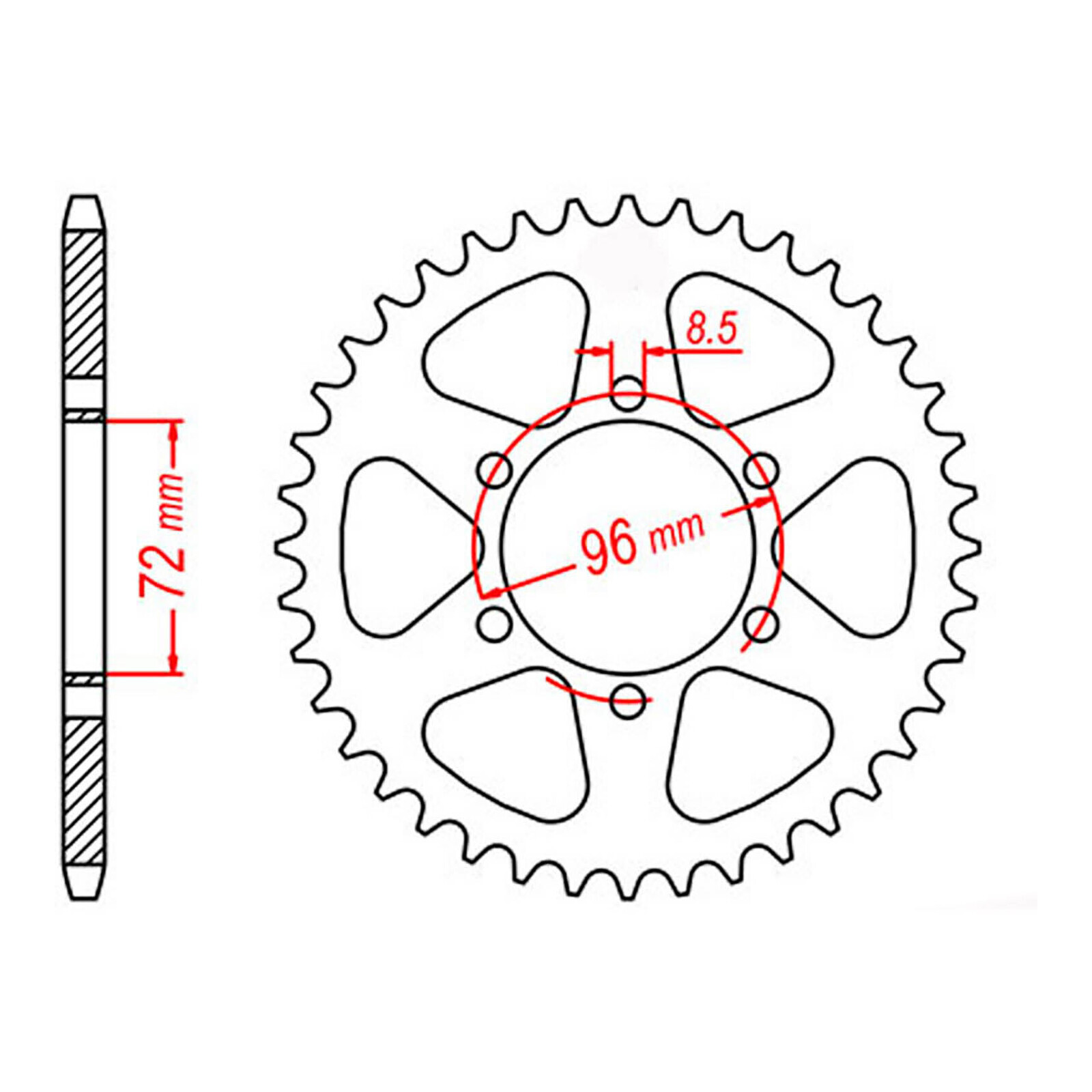 MTX 820 Steel Rear Sprocket #520 (42T) (11-324-42)