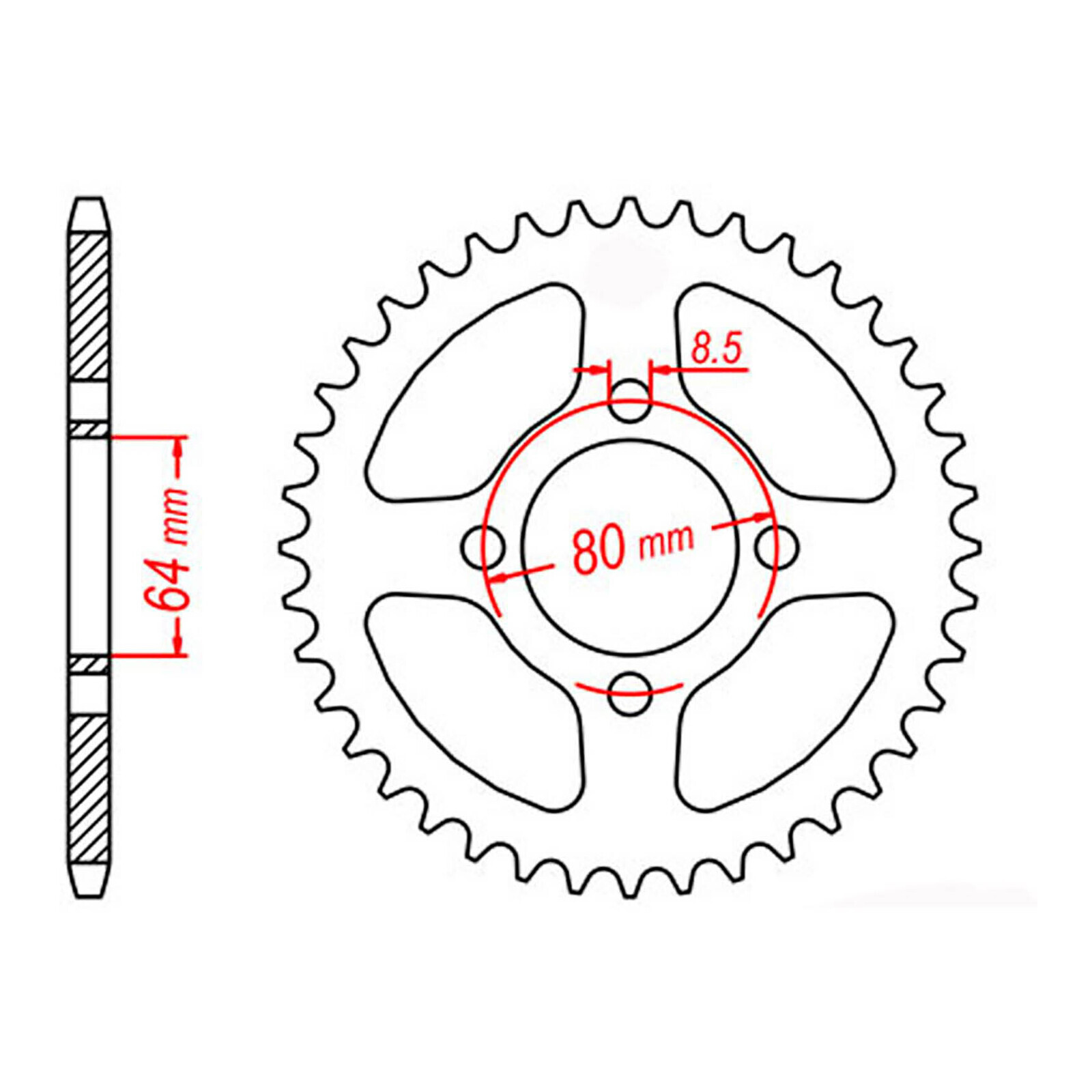 MTX 834 Steel Rear Sprocket #420 (32T) (11-2U2-32)