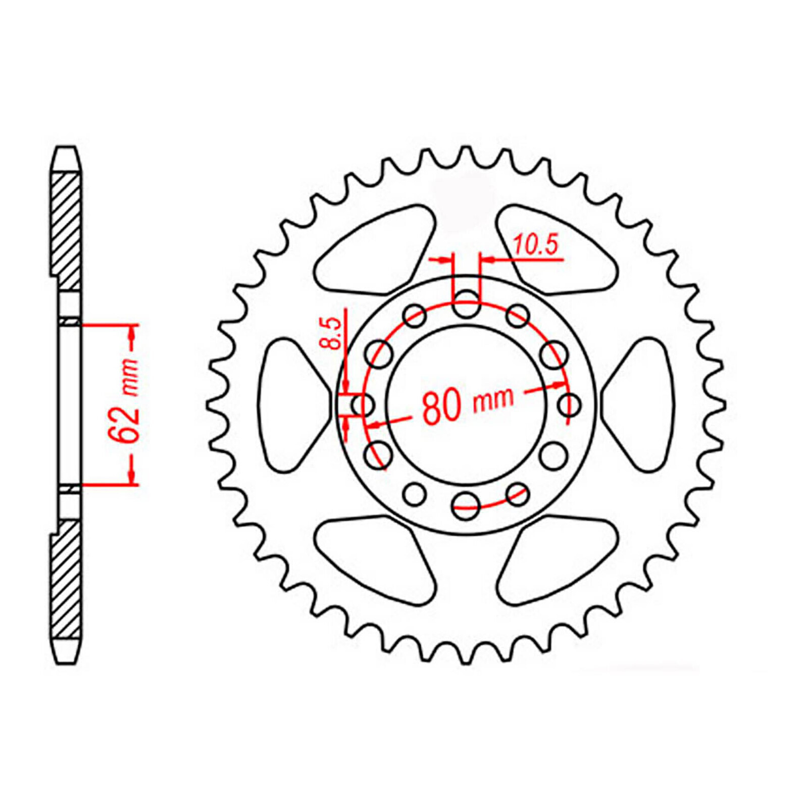 MTX 1842 Steel Rear Sprocket #428 (44T) (11-248-44)