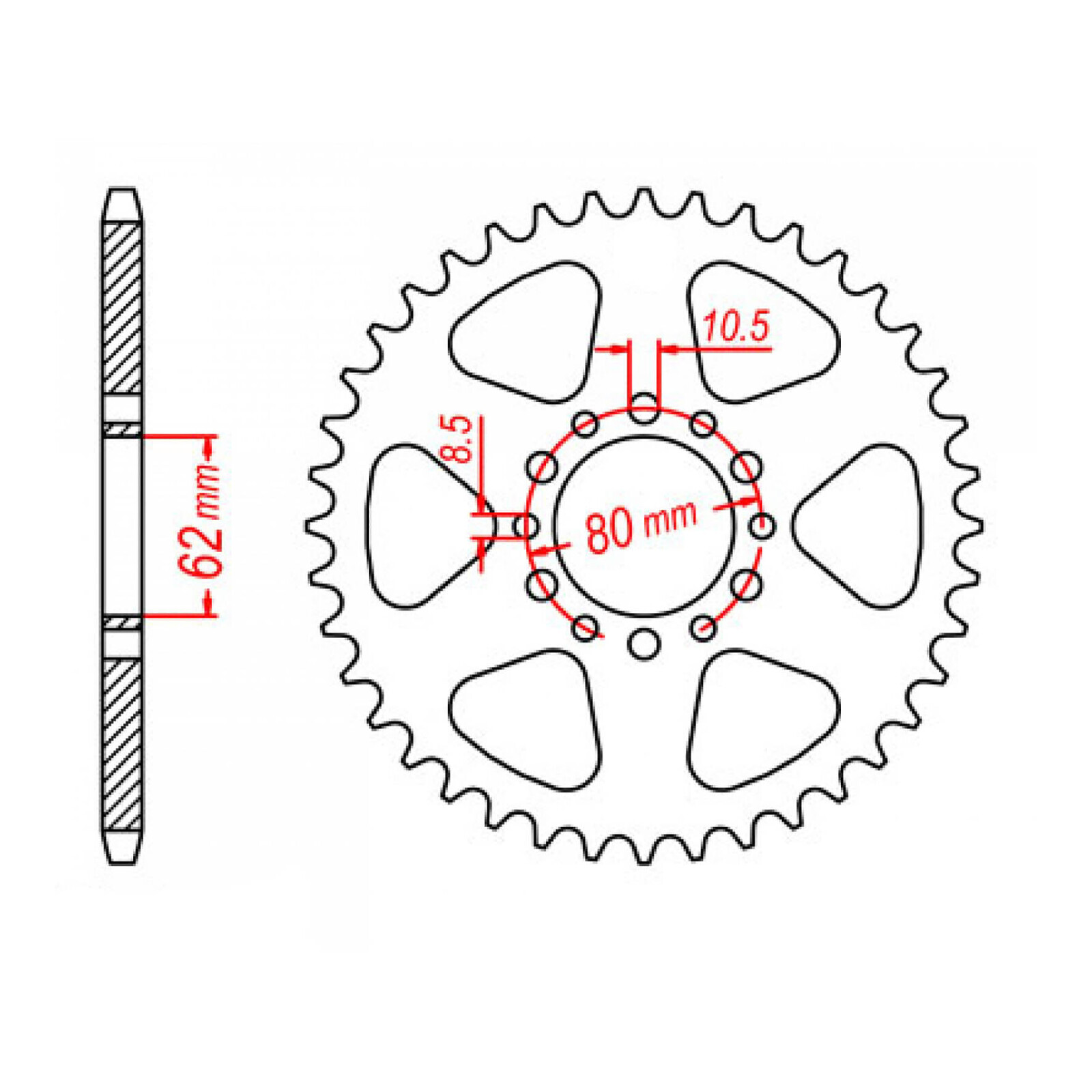 MTX 845 Steel Rear Sprocket #520 (41T) (11-37F-41)