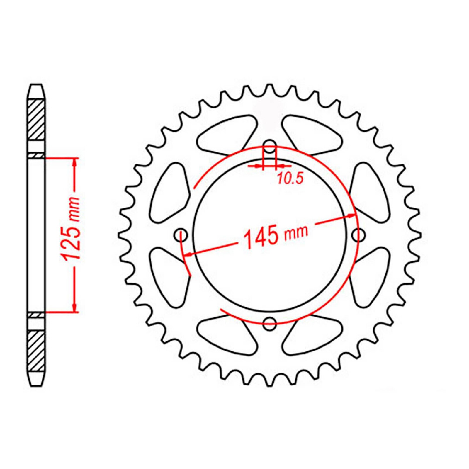 MTX 857 Steel Rear Sprocket #520 (38T) (11-5Y1-38)