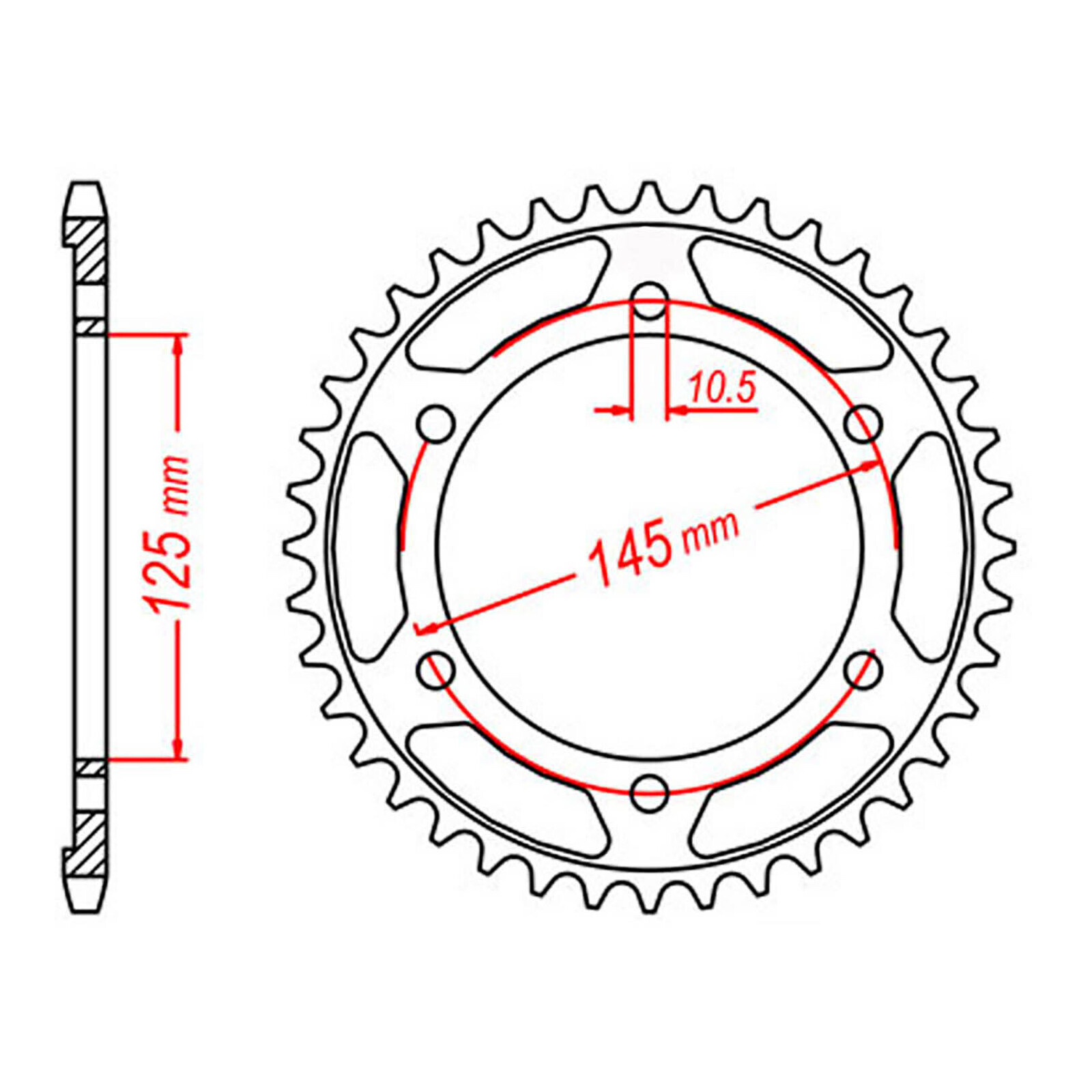 MTX 867 Steel Rear Sprocket #525 (43T) (11-3VD-43)