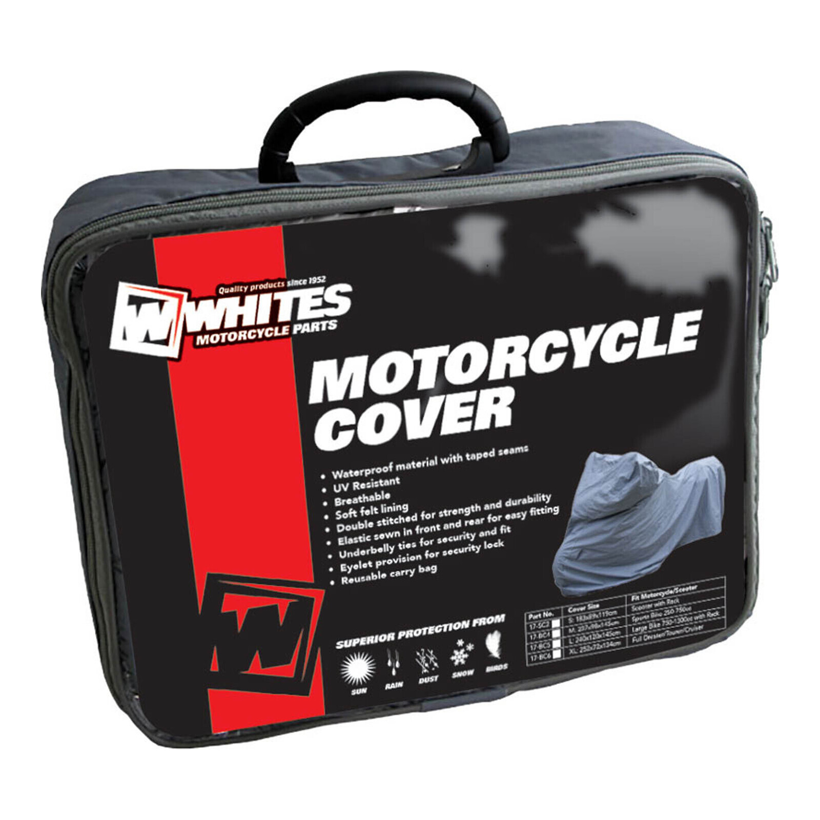 WHITES PREMIUM BIKE COVER - DRESSER/ TOURER/CRUISER