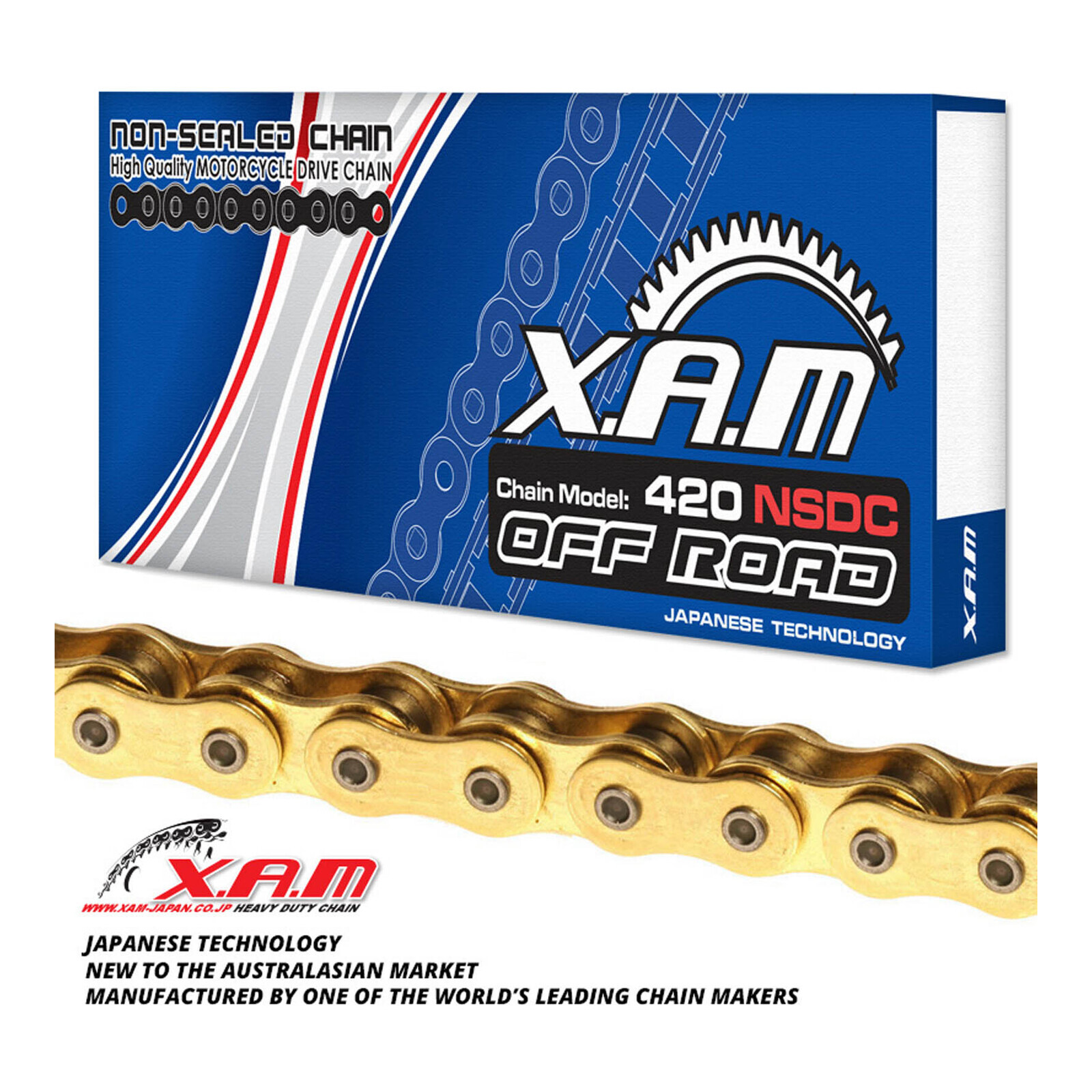 XAM 420NSDC Chromised Chain - Gold / Gold (110L)  with Clip Link