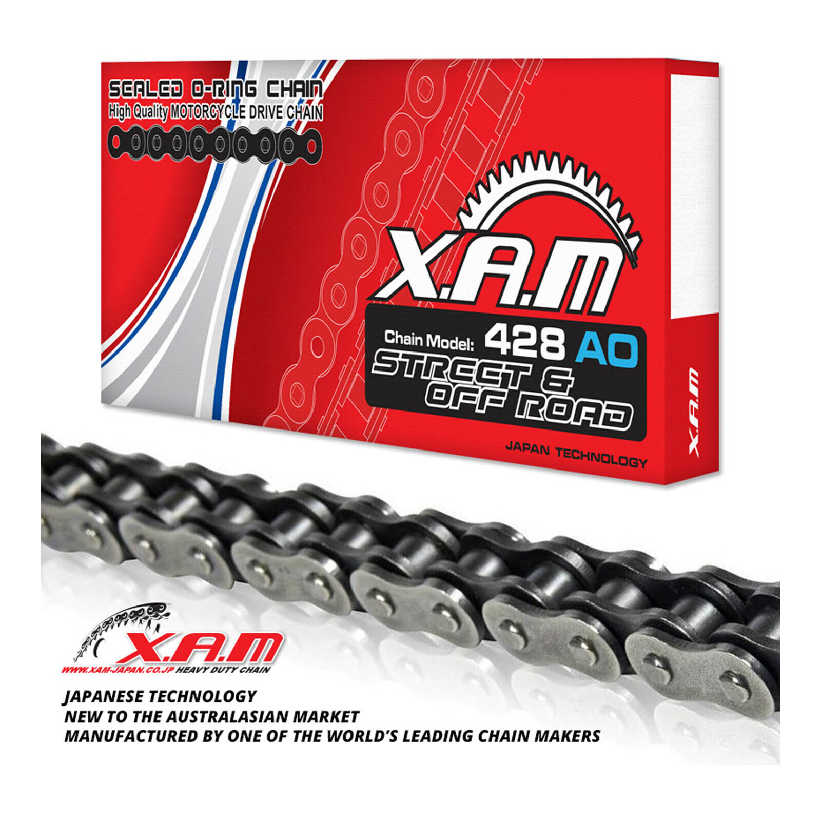 Xam 428AO O-Ring Chain (104L)  with Clip Link