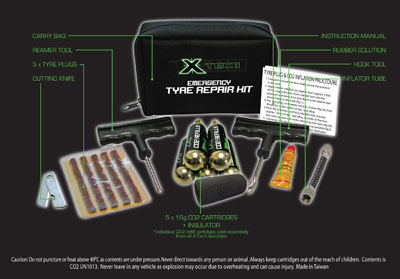 X TECH EMERGENCY TYRE REPAIR KIT (CANNOT AIR FREIGHT) (D.G. UN1013/2.2)