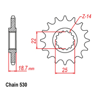 MTX 52900 Steel Front Sprocket #530 (15T)