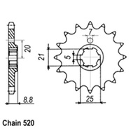 FRONT SPROCKET - STEEL 13T 520P