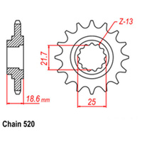 FRONT SPROCKET - STEEL 15T 520P