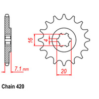 FRONT SPROCKET - STEEL 14T 420P