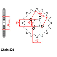 FRONT SPROCKET - STEEL 13T 420P D/D
