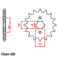 FRONT SPROCKET - STEEL 16T 420P